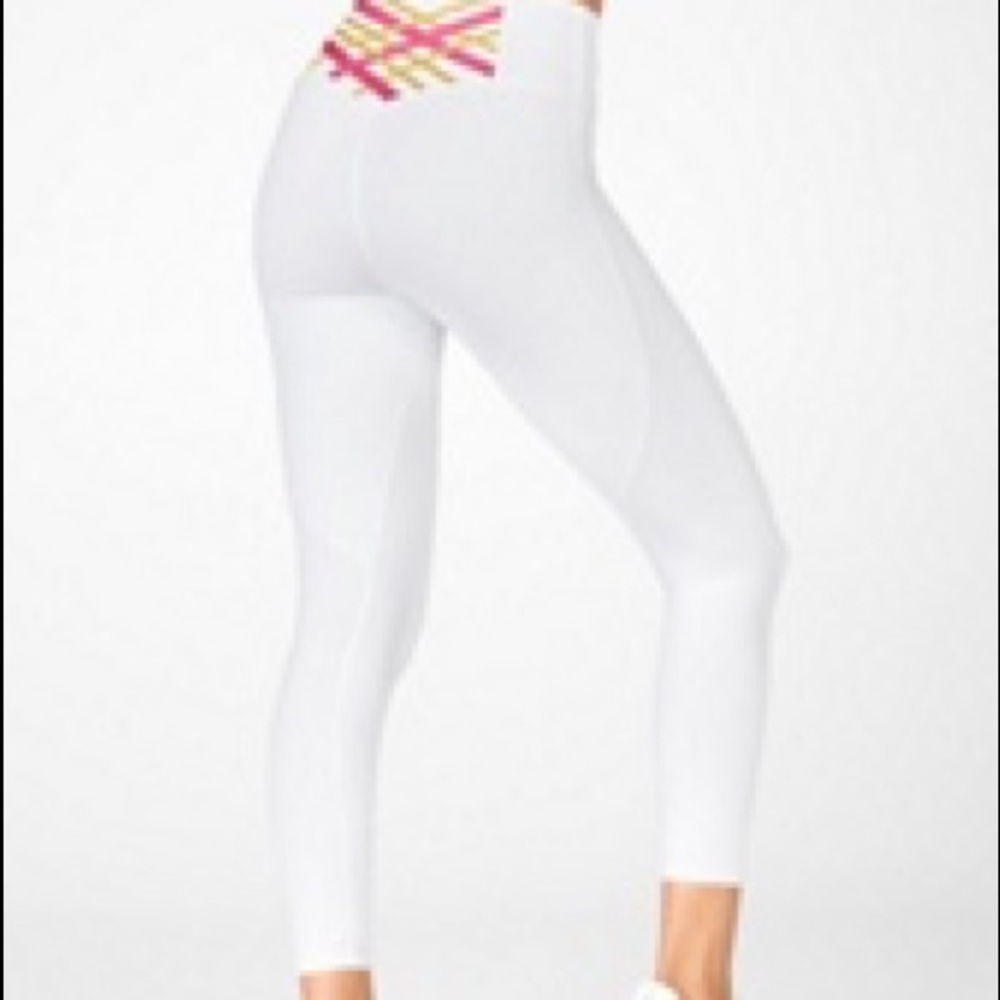 Fabletics White Multicolor Kessler leggings Medium